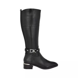 Calvin Klein Daphny Women’s Black Vegan Leather Knee Boots Size 11 NWT